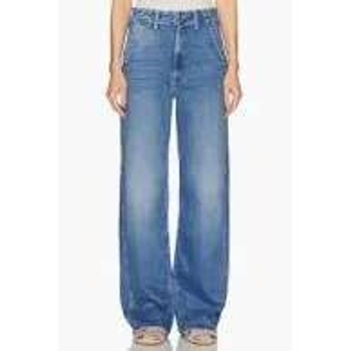 Nwot Mother Denim The Major Prep Zip Sneak Wide Leg Jeans Blue Wash Size 30